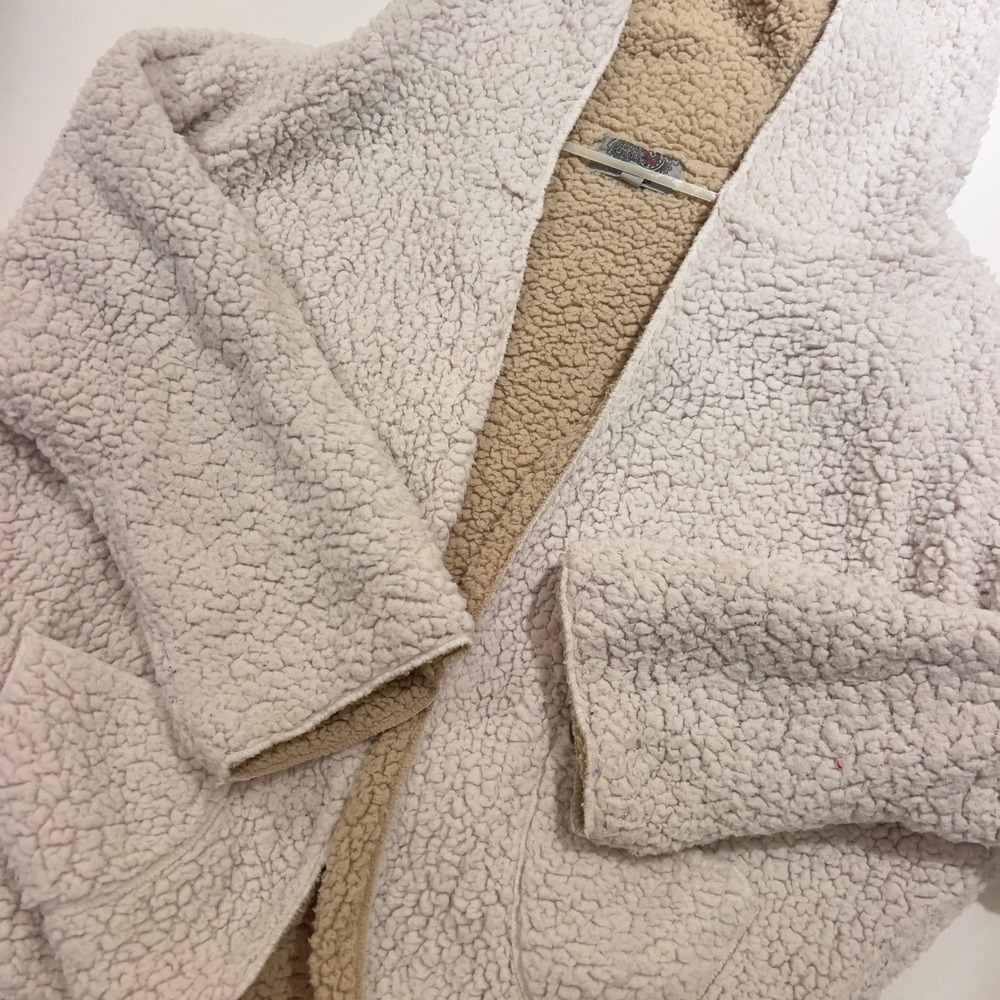 Ecote Urban Outfitters Reversible Sherpa Fleece Hooded Jacket Cream Tan XS/S